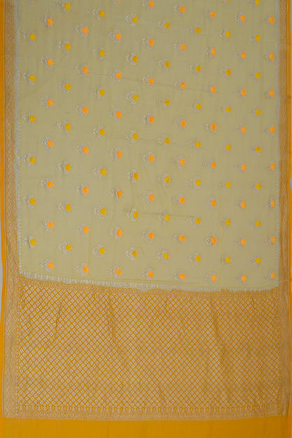 Banarasi Georgette Butta Yellow Saree