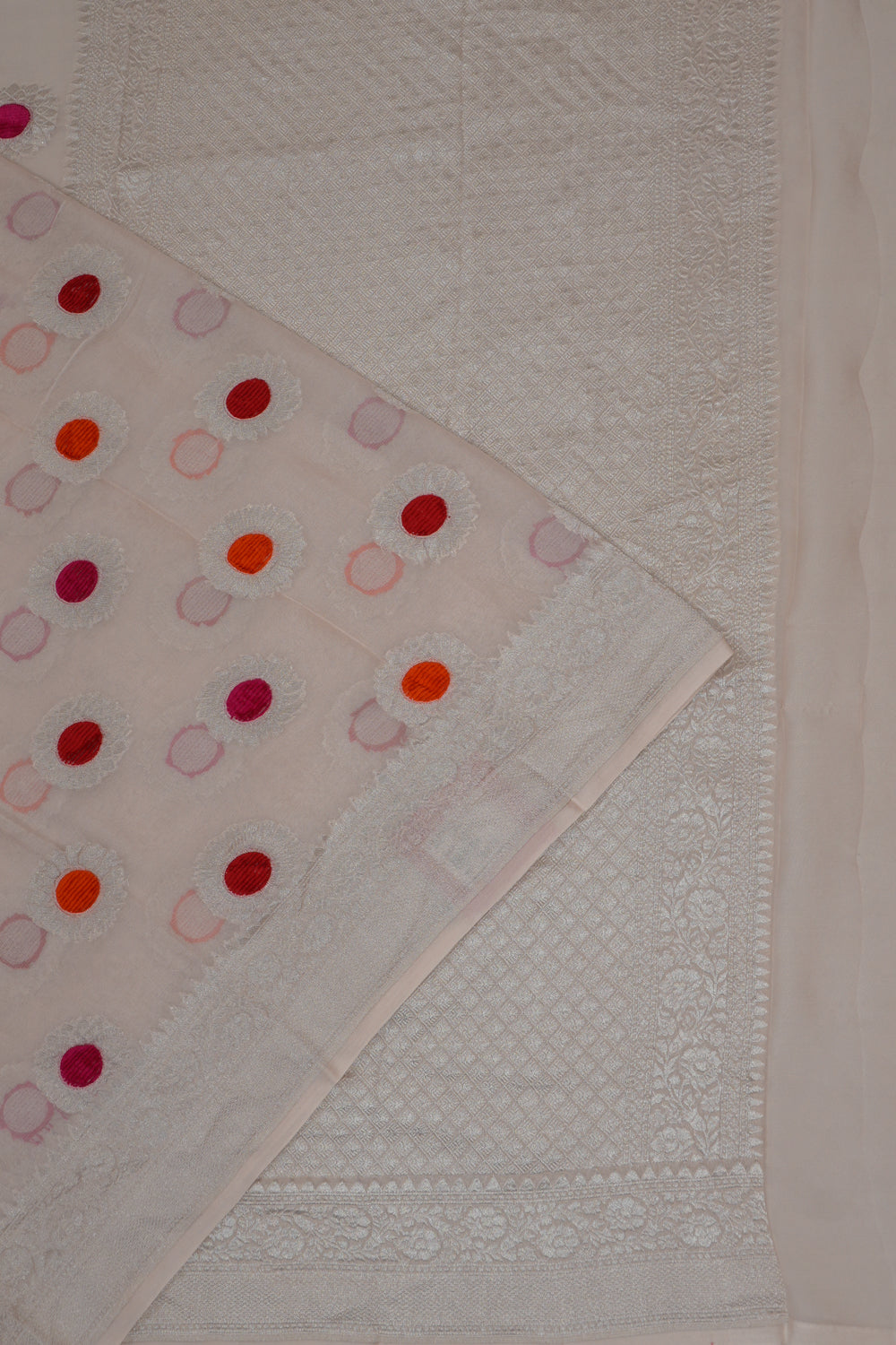 Banarasi Georgette Butta Off White Saree