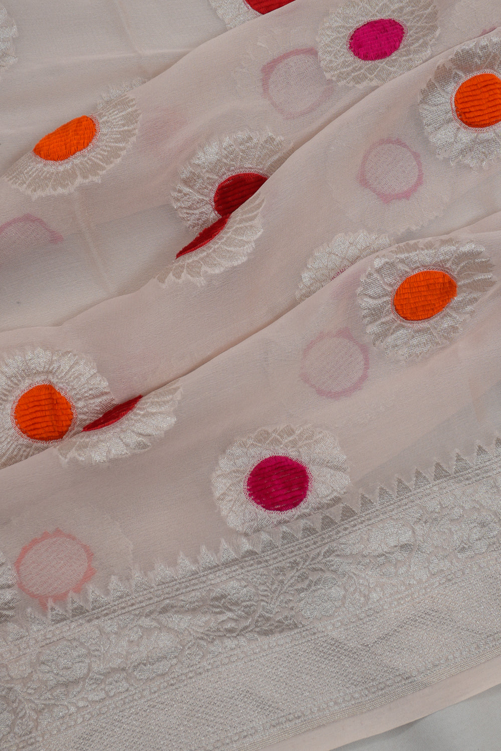 Banarasi Georgette Butta Off White Saree