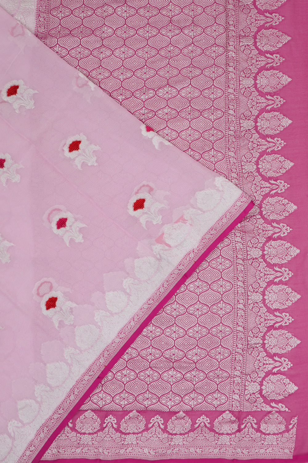 Banarasi Georgette Butta Pink Saree