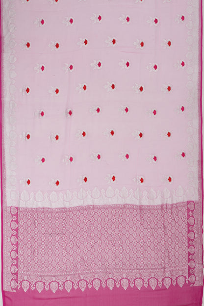 Banarasi Georgette Butta Pink Saree