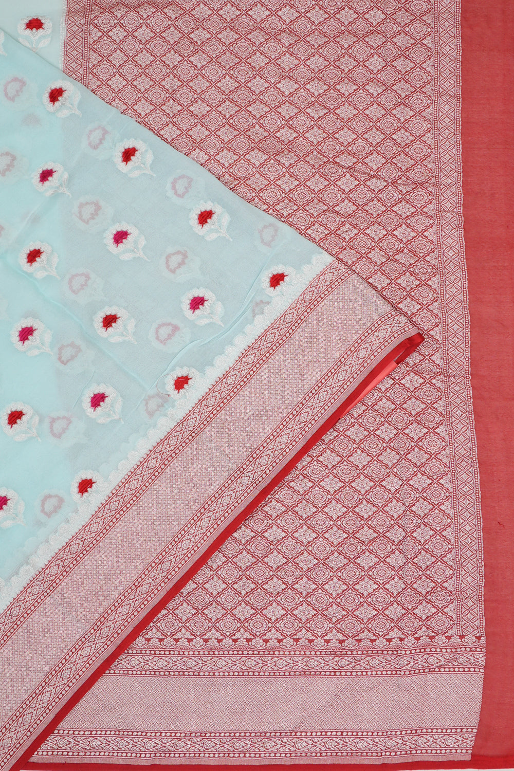 Banarasi Georgette Butta Blue Saree