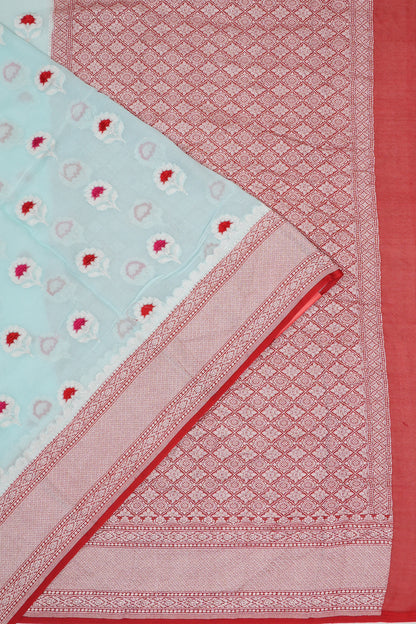 Banarasi Georgette Butta Blue Saree