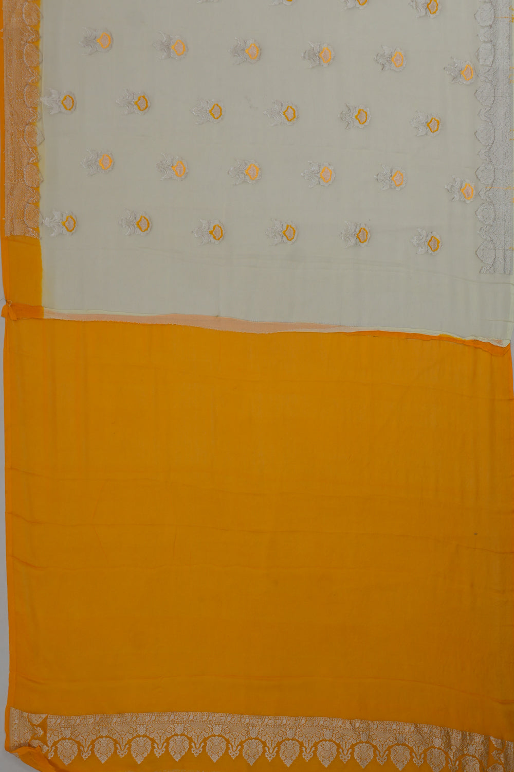 Banarasi Georgette Butta Off White Saree