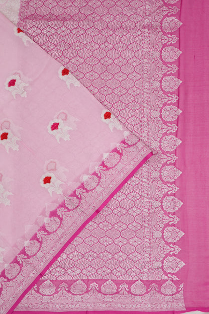 Banarasi Georgette Butta Pink Saree