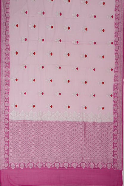 Banarasi Georgette Butta Pink Saree