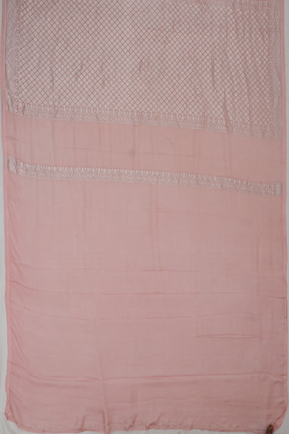 Banarasi Georgette Brocade Peach Saree