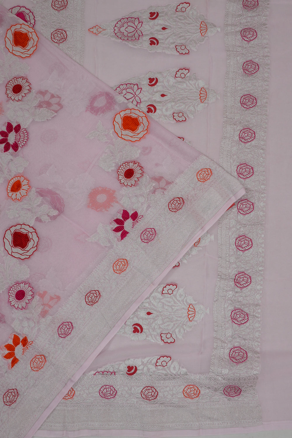 Banarasi Georgette Butta Off White Saree