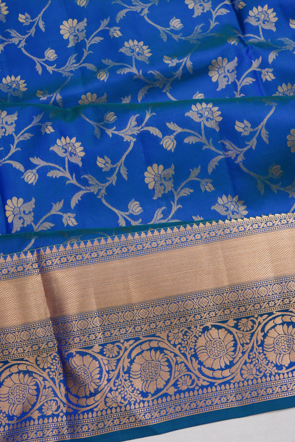 Coimbatore Silk Brocade Blue Saree