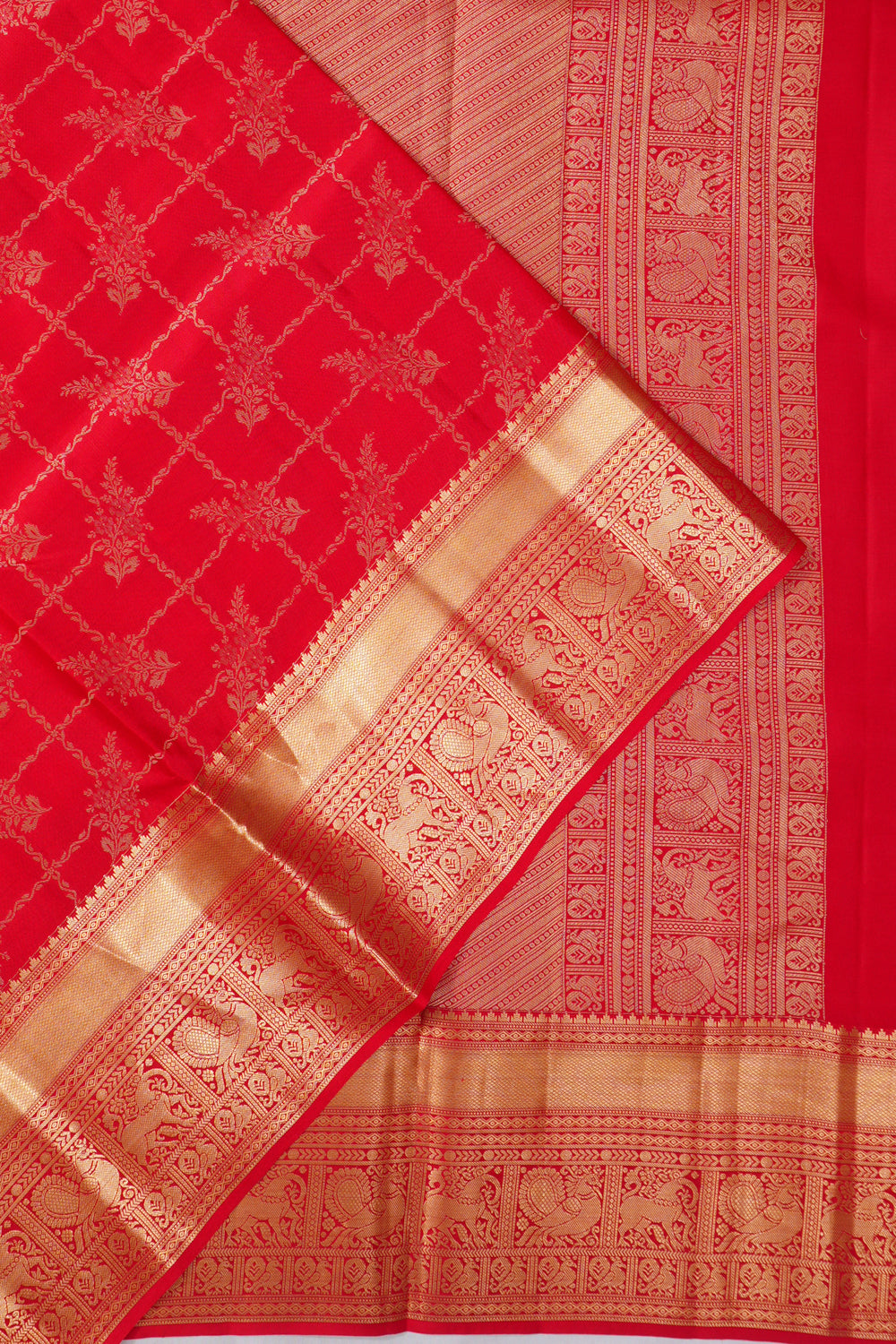 Coimbatore Soft Silk Brocade Red Saree