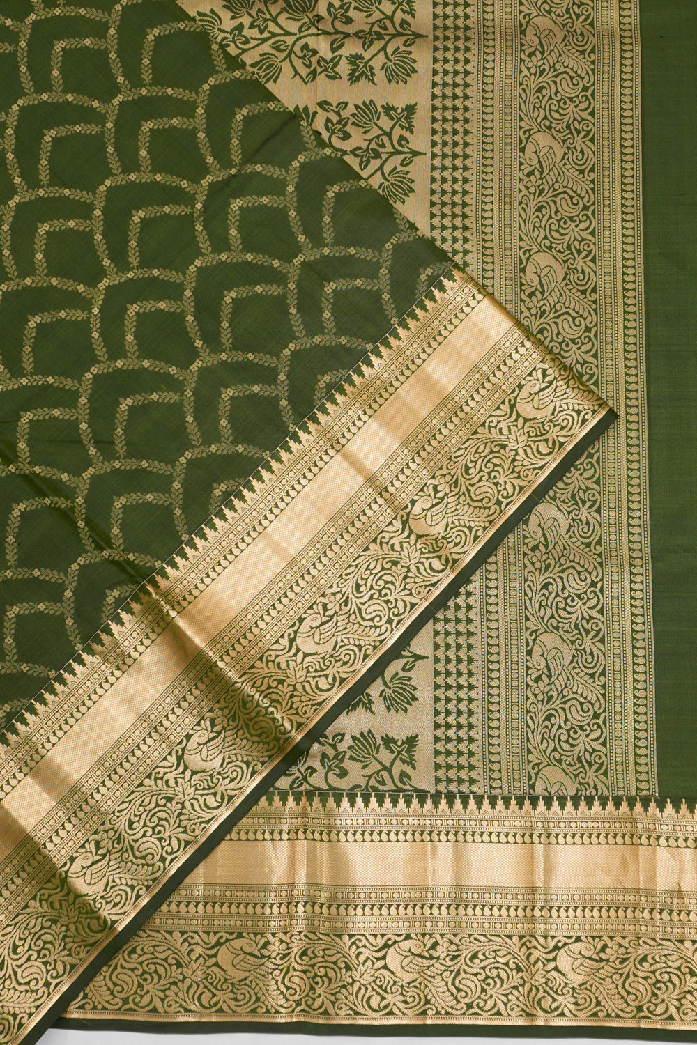 Coimbatore Soft Silk Brocade Mehandi Green Saree