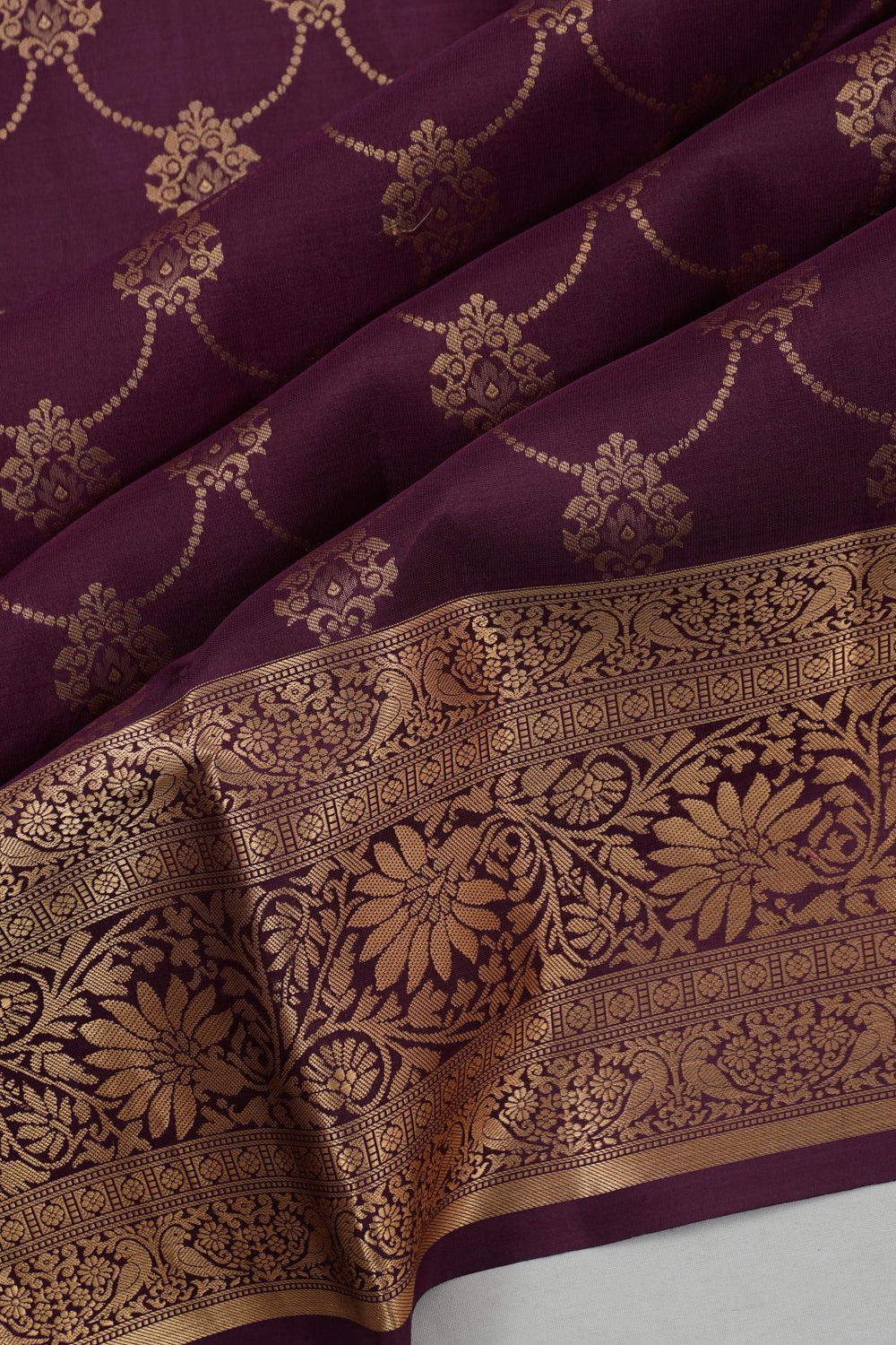 Coimbatore Soft Silk Brocade Burgundy Saree