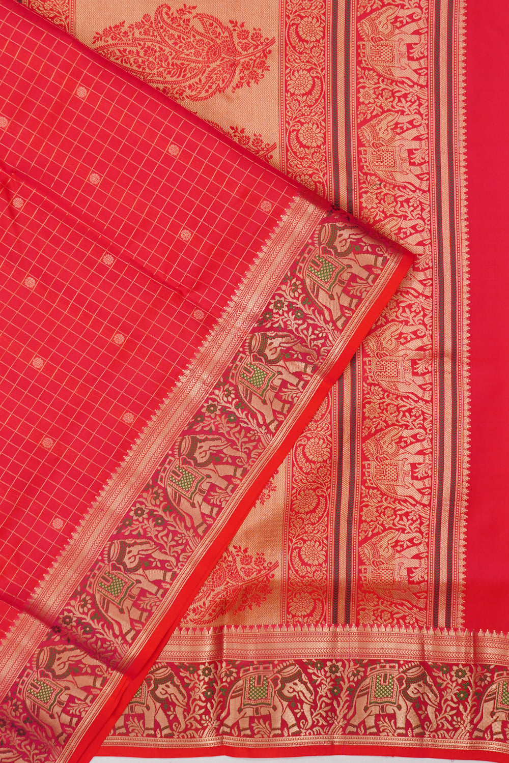 Coimbatore Silk Brocade Red Saree