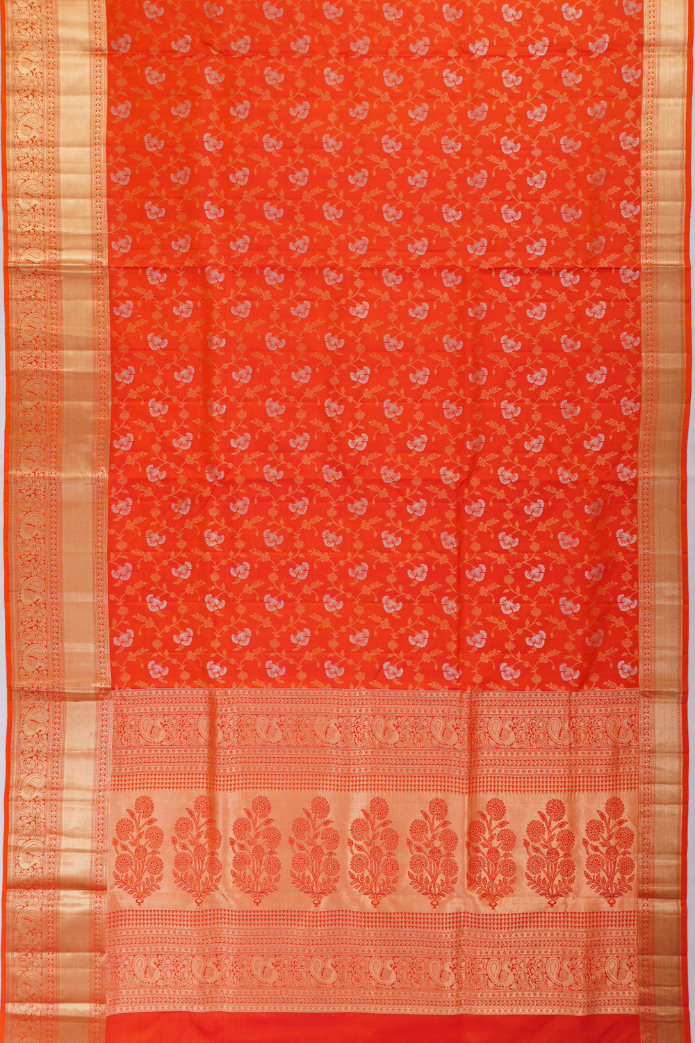 Coimbatore Soft Silk Brocade Orange Saree