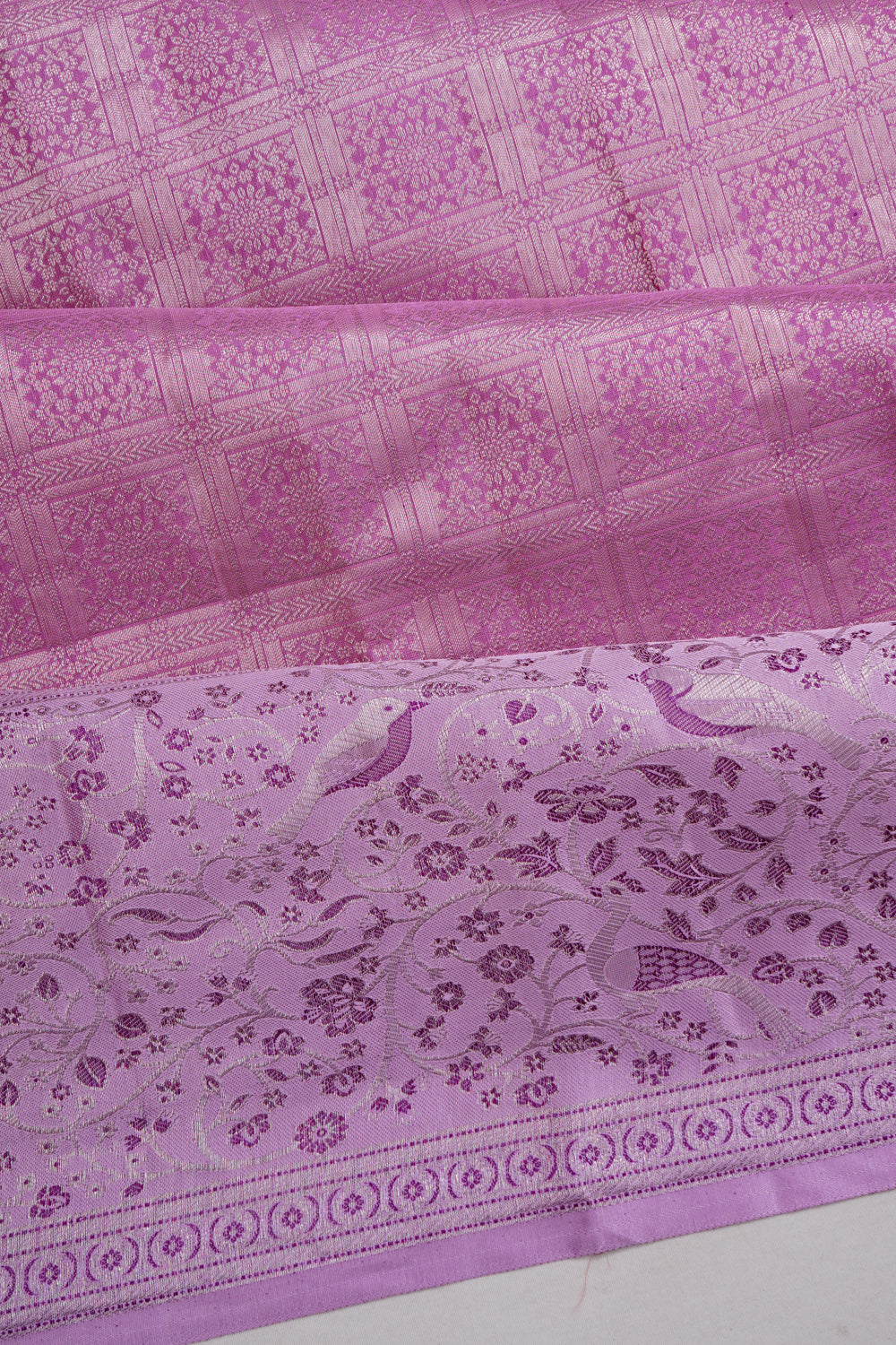 Dharmavaram Silk Brocade Pink Saree