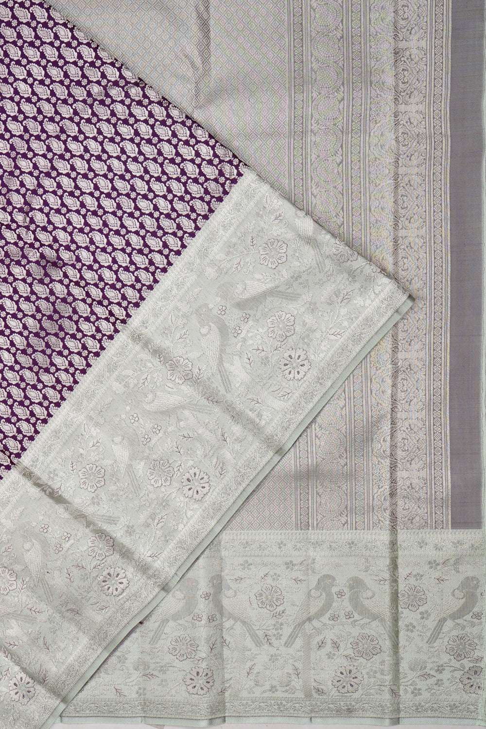 Dharmavaram Silk Brocade Violet Saree