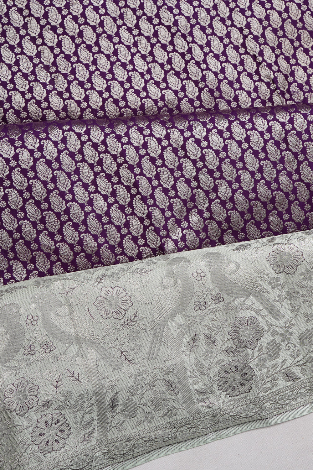 Dharmavaram Silk Brocade Violet Saree