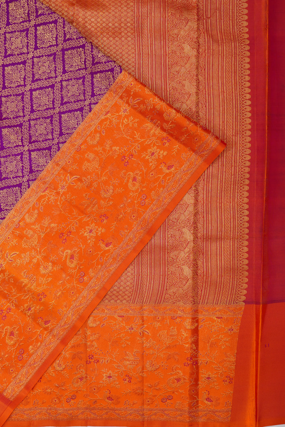 Dharmavaram Silk Brocade Violet Saree