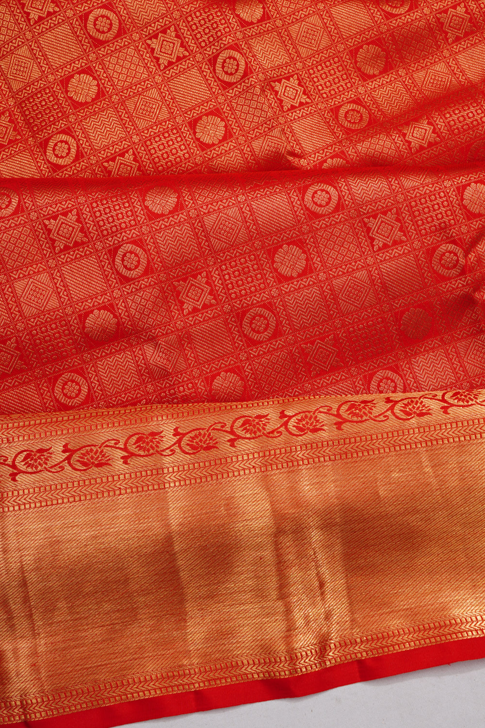 Dharmavaram Silk Brocade Red Saree