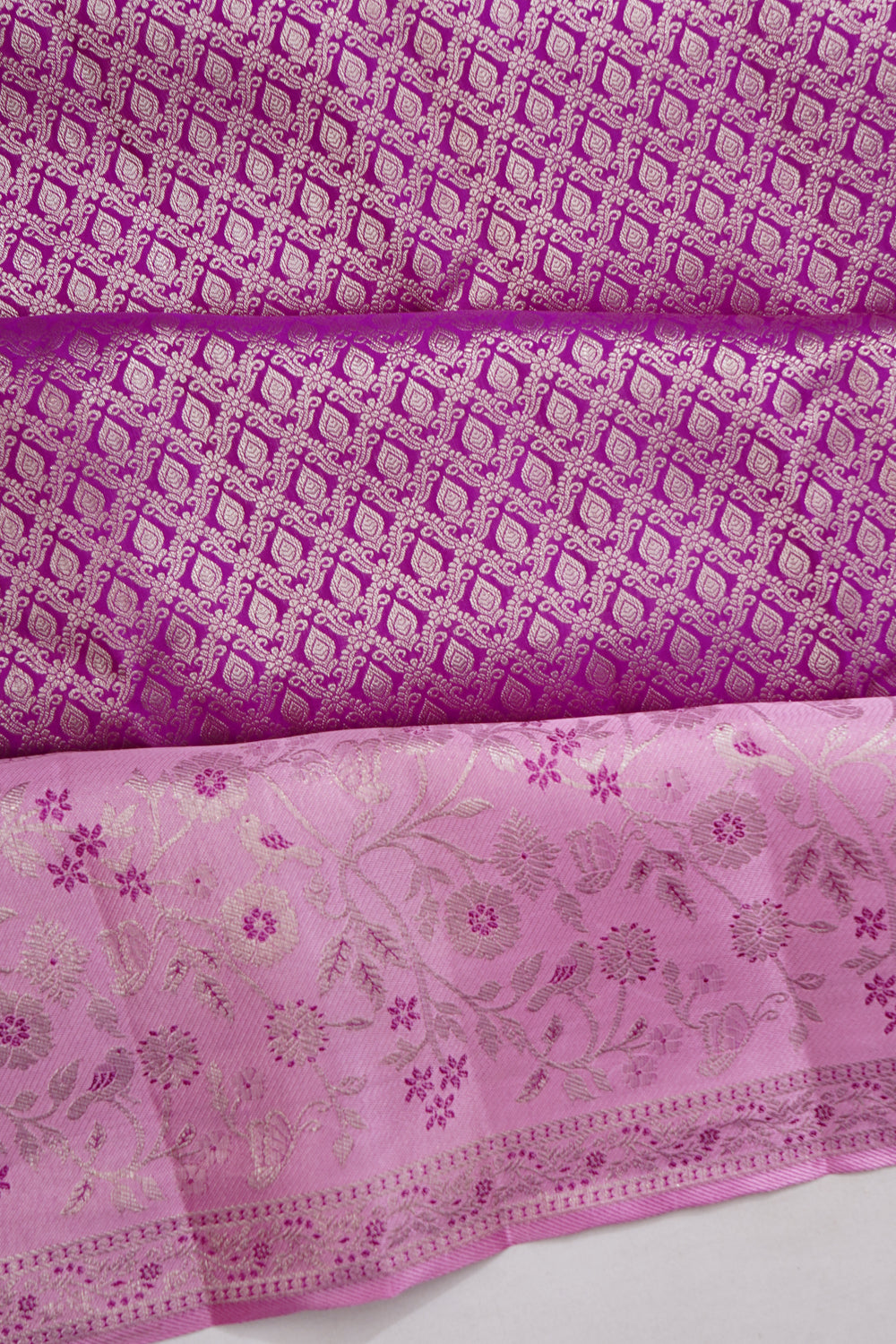 Dharmavaram Silk Brocade Violet Saree