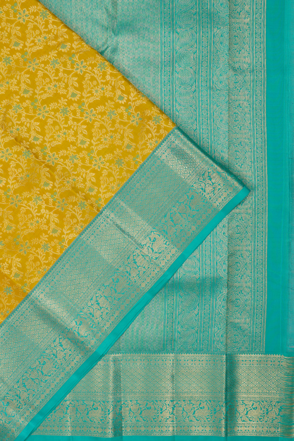 Dharmavaram Silk Brocade Green Saree