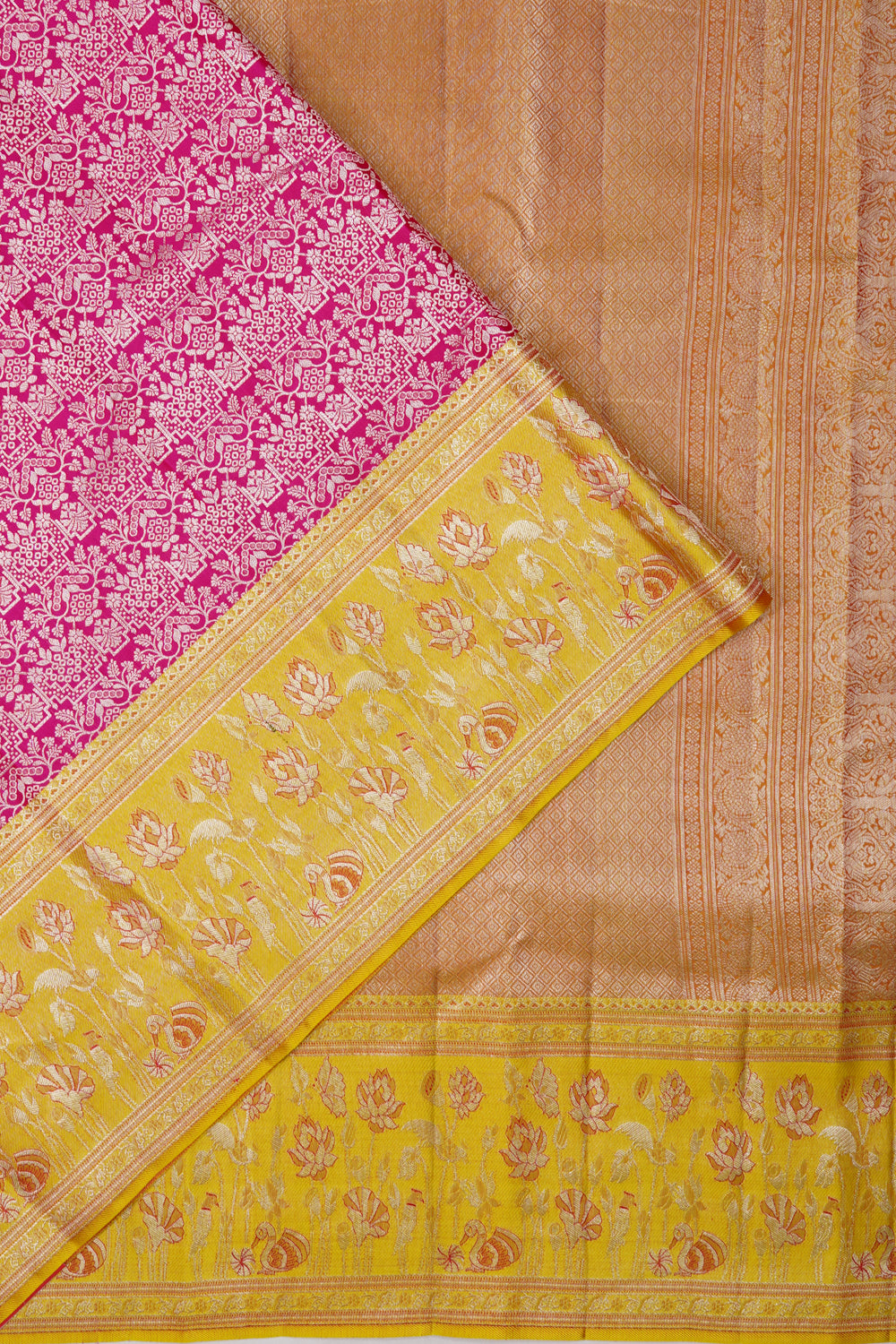 Dharmavaram Silk Brocade Pink Saree