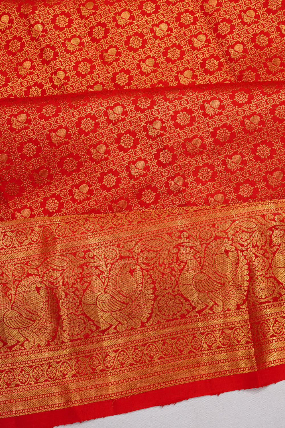 Dharmavaram Silk Brocade Red Saree