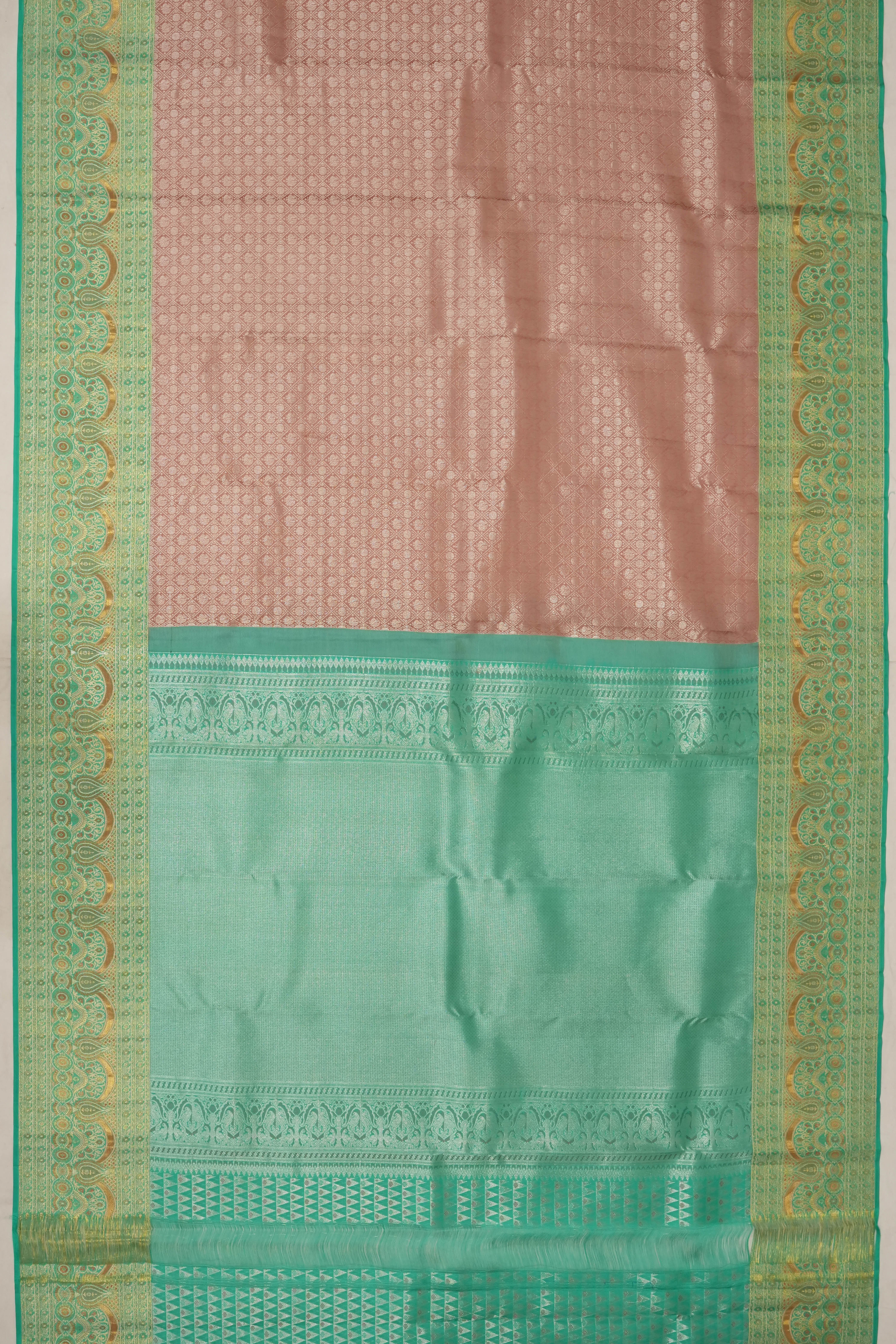 Dharmavaram Silk Brocade Pink Saree