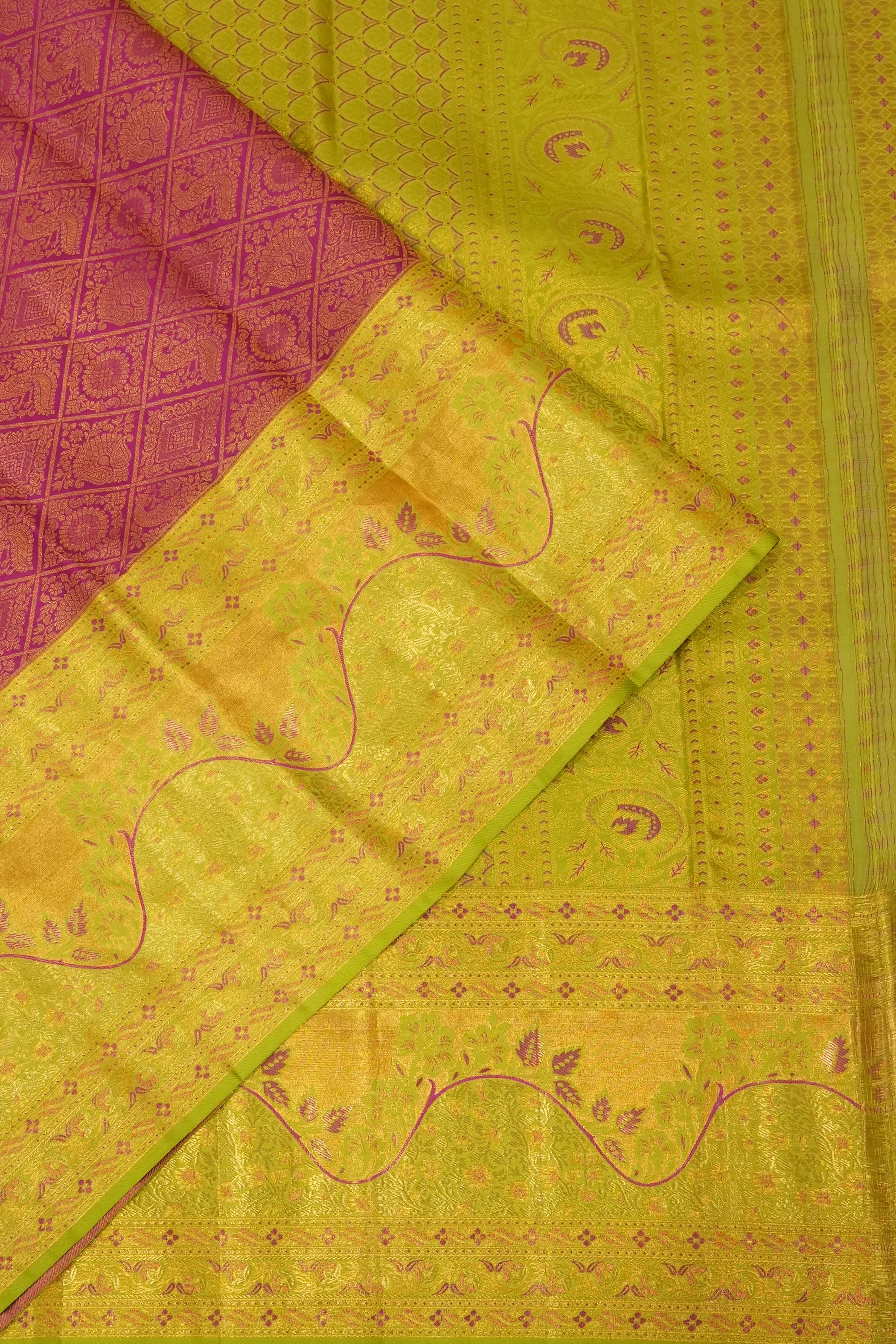 Taranga Kanchi Silk Brocade Pink Saree