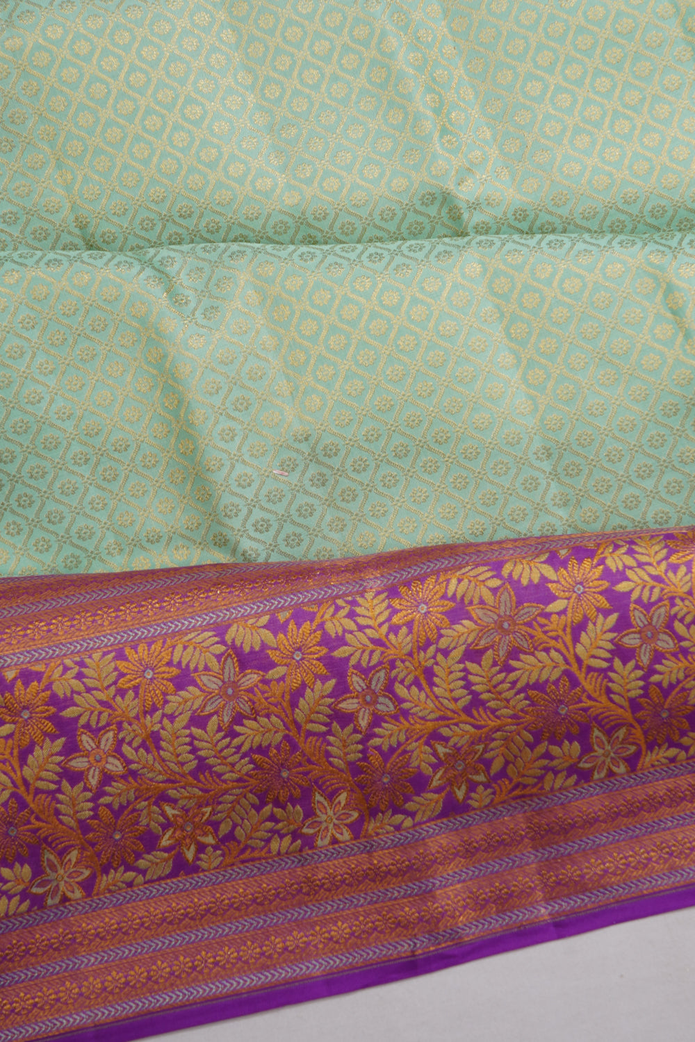 Dharmavaram Silk Brocade Blue Saree
