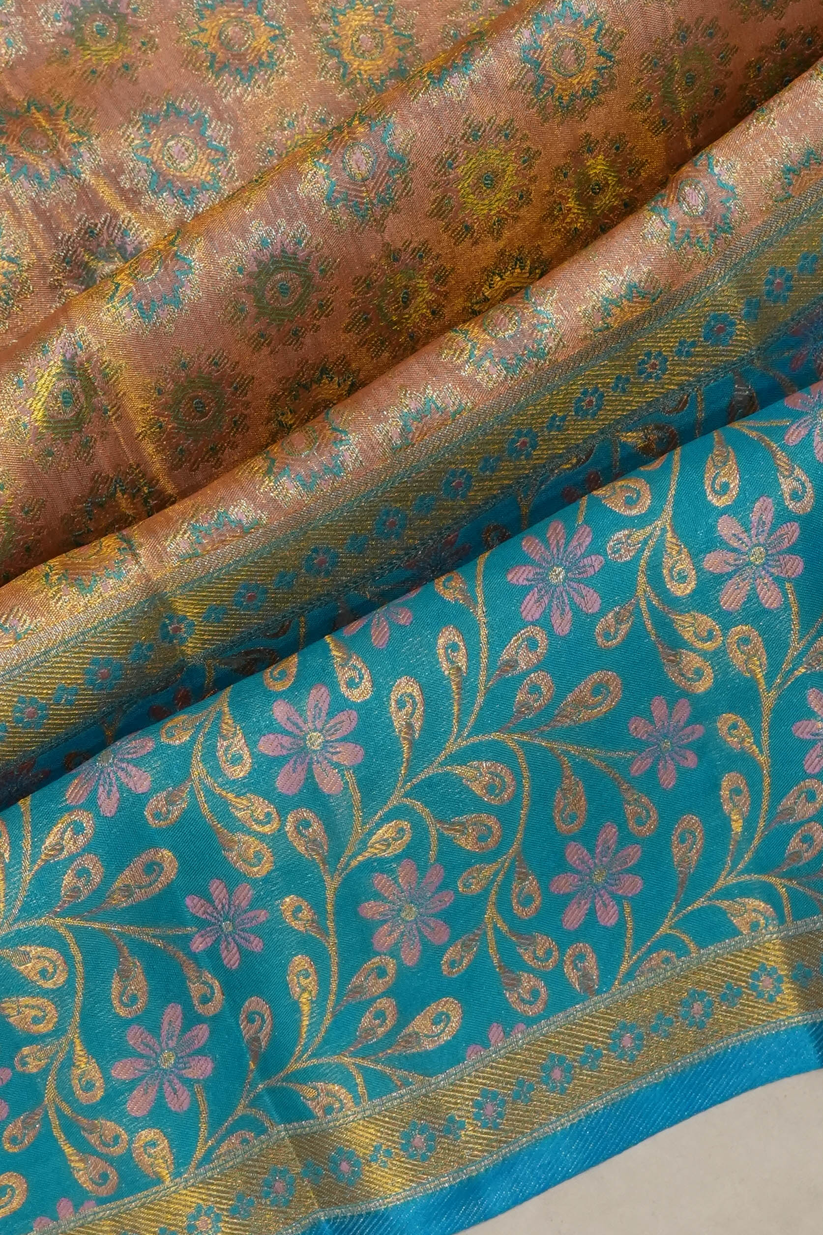 Taranga Kanchi Silk Tissue Brocade Pink Saree