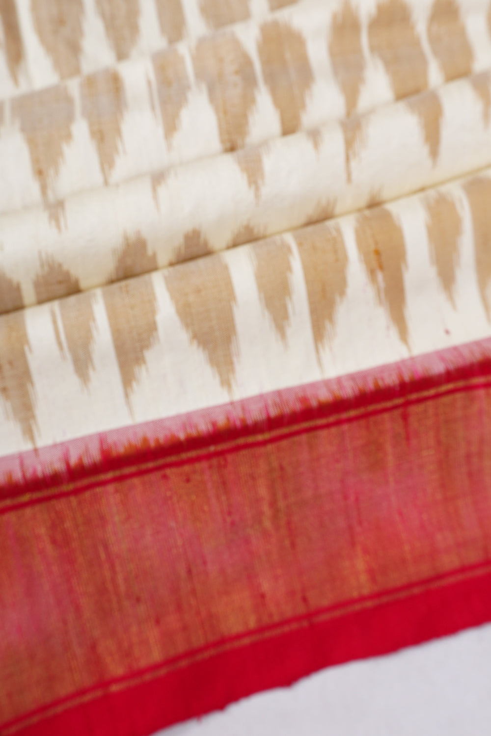 Pochampally Silk Ikat White Saree