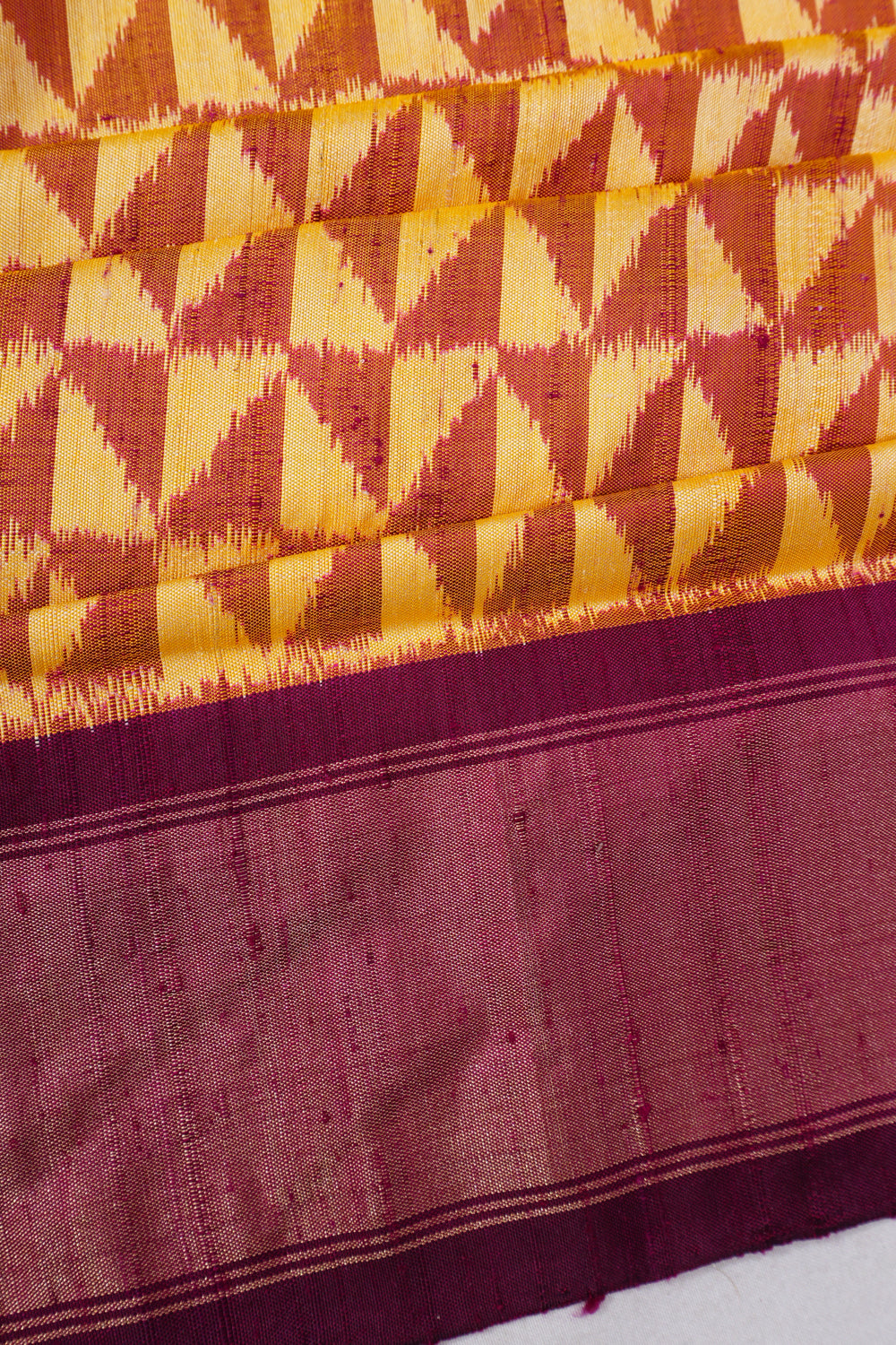 Pochampally Silk Ikat Yellow And Purple Saree