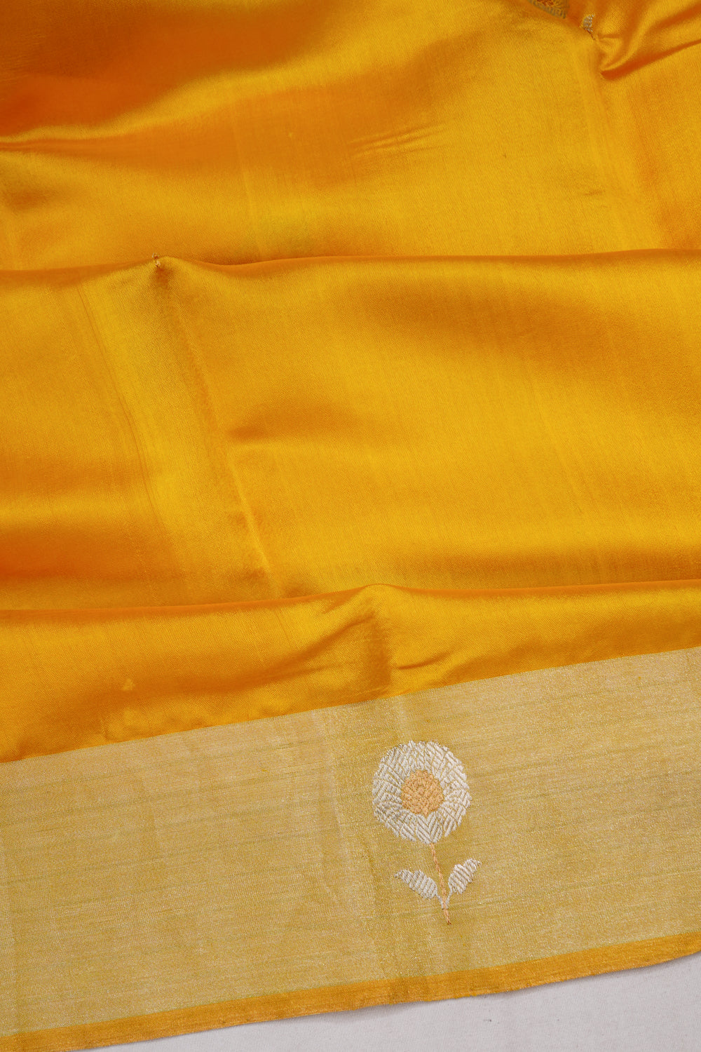 Chanderi Silk Butta Yellow Saree
