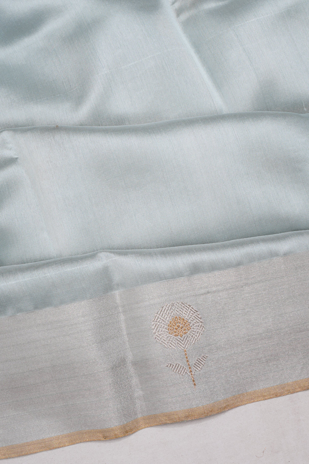 Chanderi Silk Butta Pastel Blue Saree