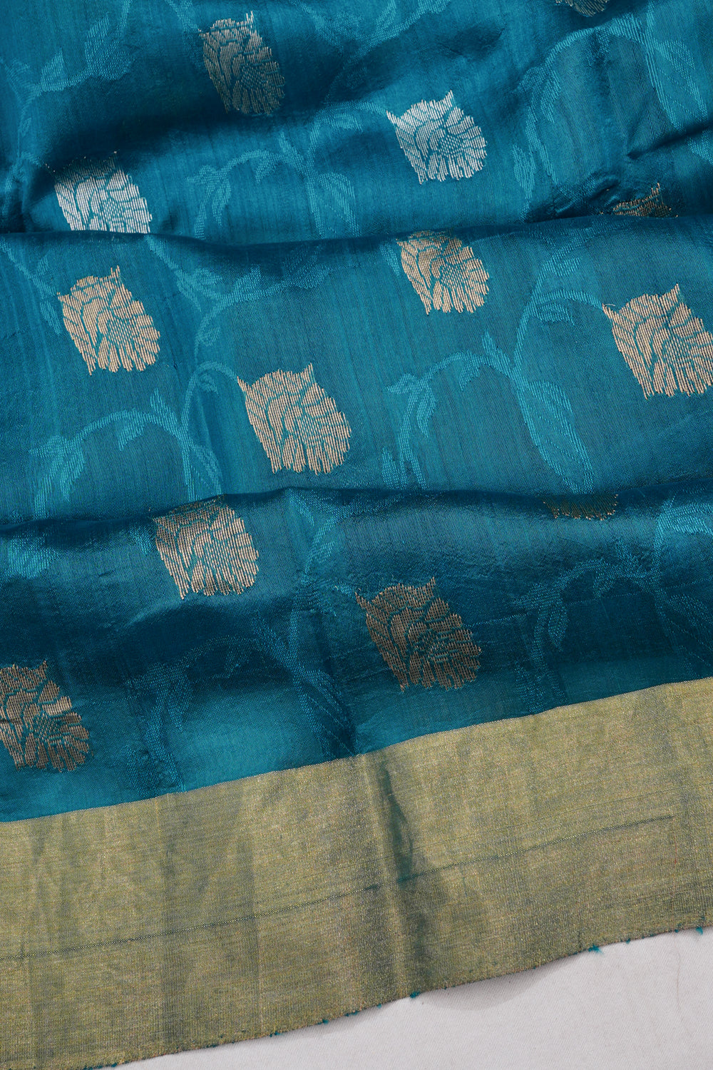 Chanderi Silk Butta Blue Saree