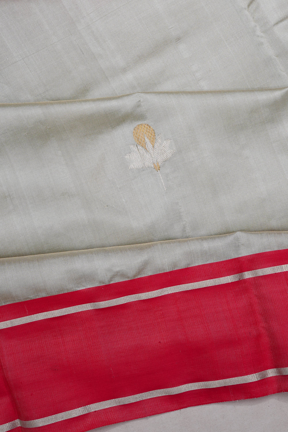 Chanderi Silk Butta Grey Saree