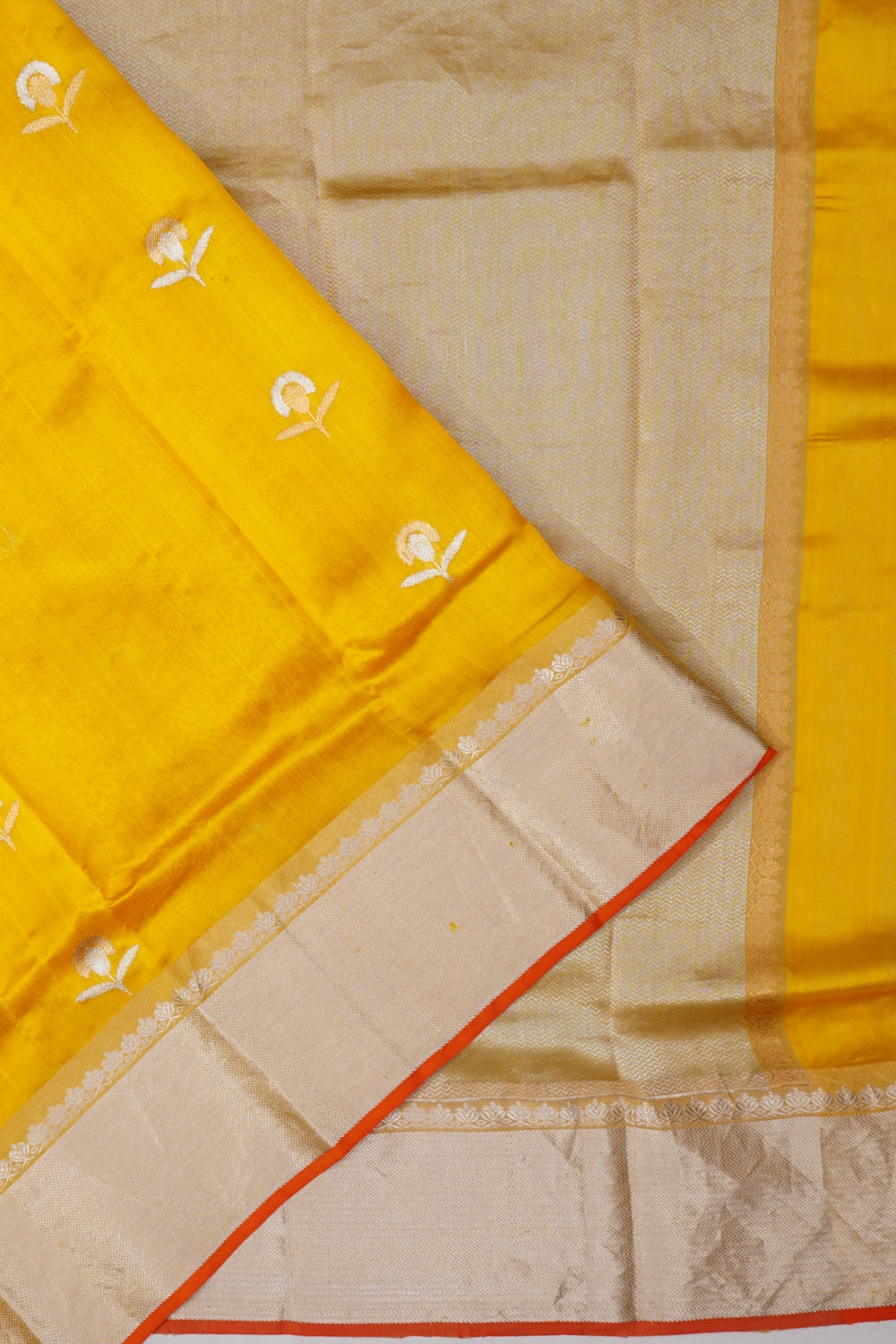 Chanderi Silk Butta Yellow Saree