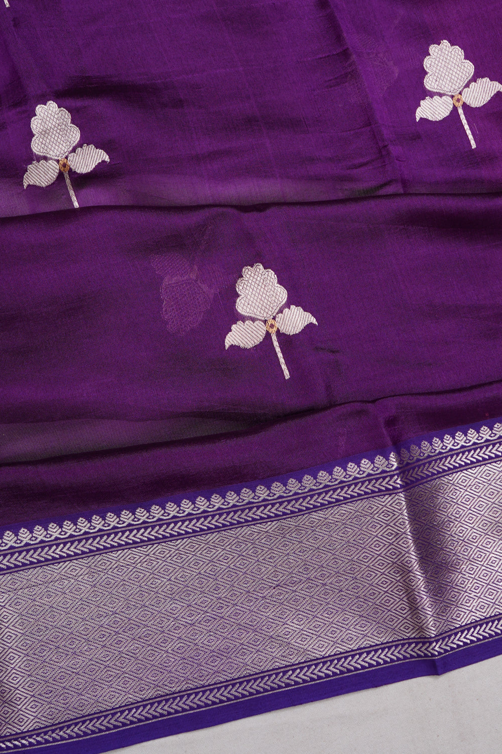 Chanderi Silk Butta Purple Saree