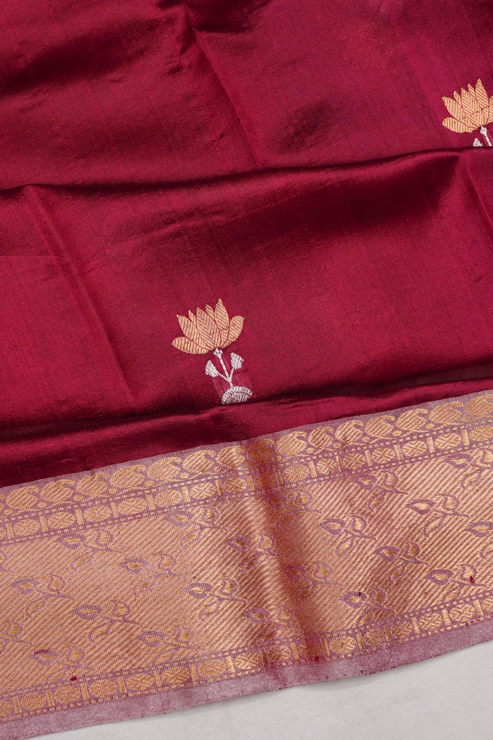 Chanderi Silk Butta Maroon Saree