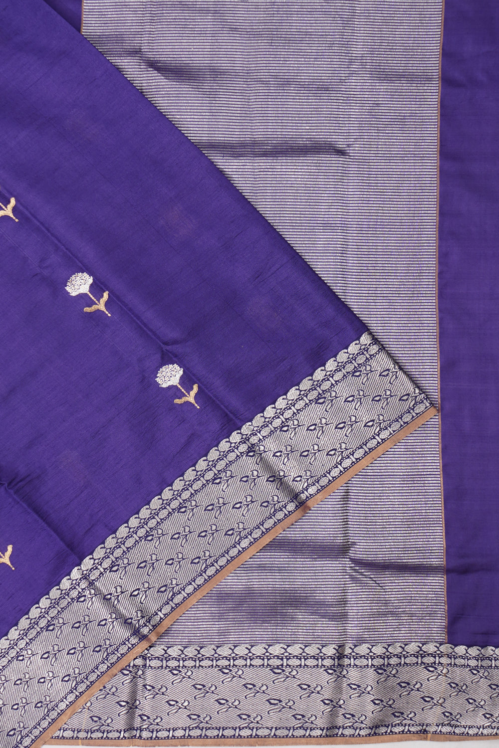 Chanderi Silk Butta Violet Saree