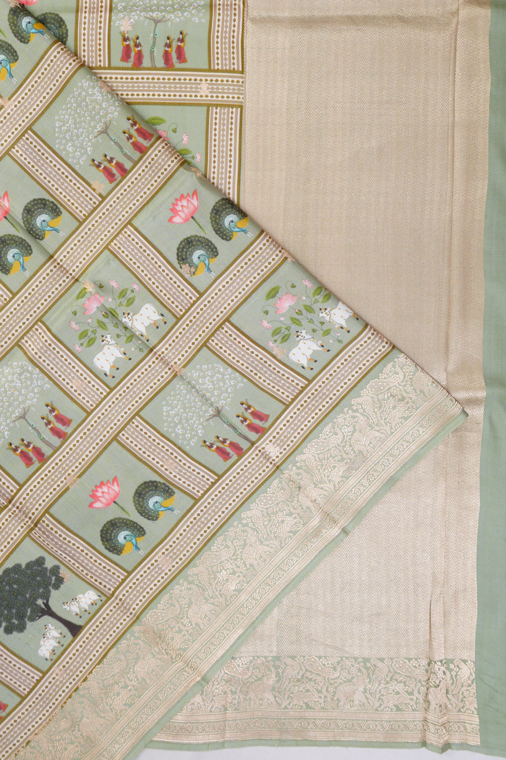 Vaanya Banaras Silk Brocade Blue Saree