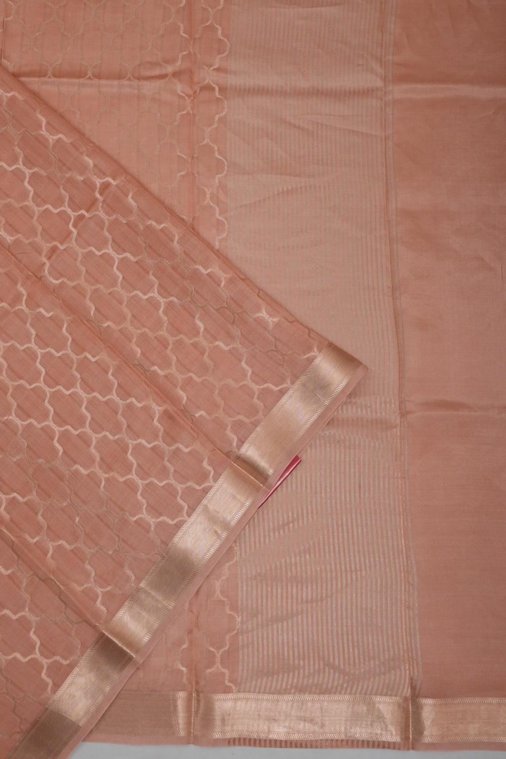 Vaanya Banaras Silk Brocade Peach Saree
