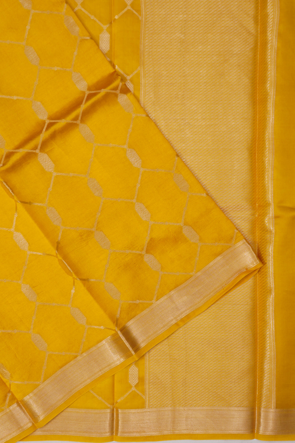 Vaanya Banaras Silk Brocade Yellow Saree