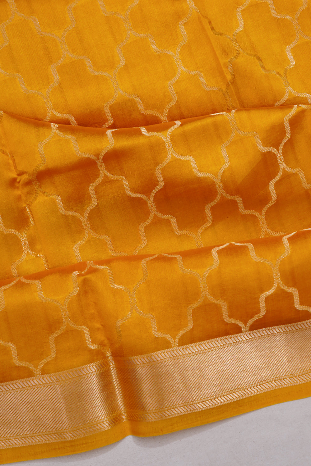 Vaanya Banaras Silk Brocade Yellow Saree