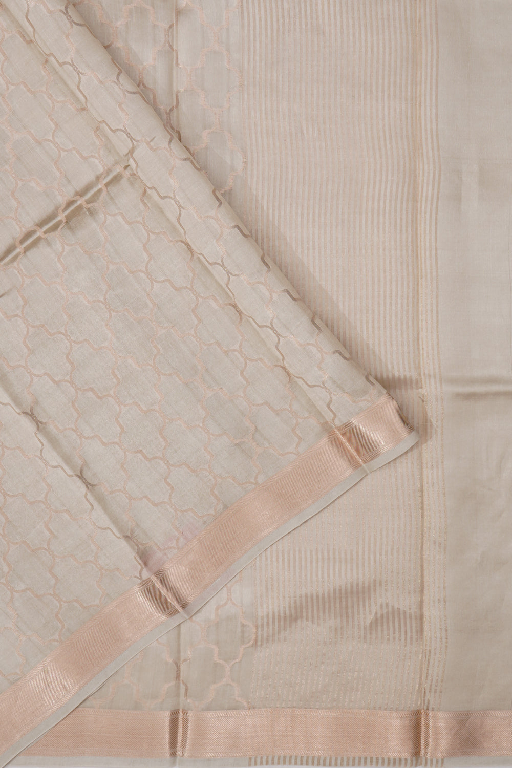 Vaanya Banaras Silk Brocade Beige Saree