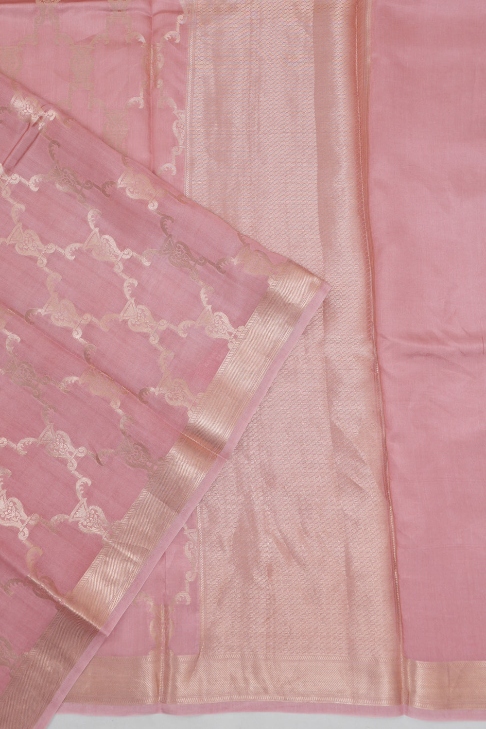 Vaanya Banaras Silk Brocade Baby Pink Saree