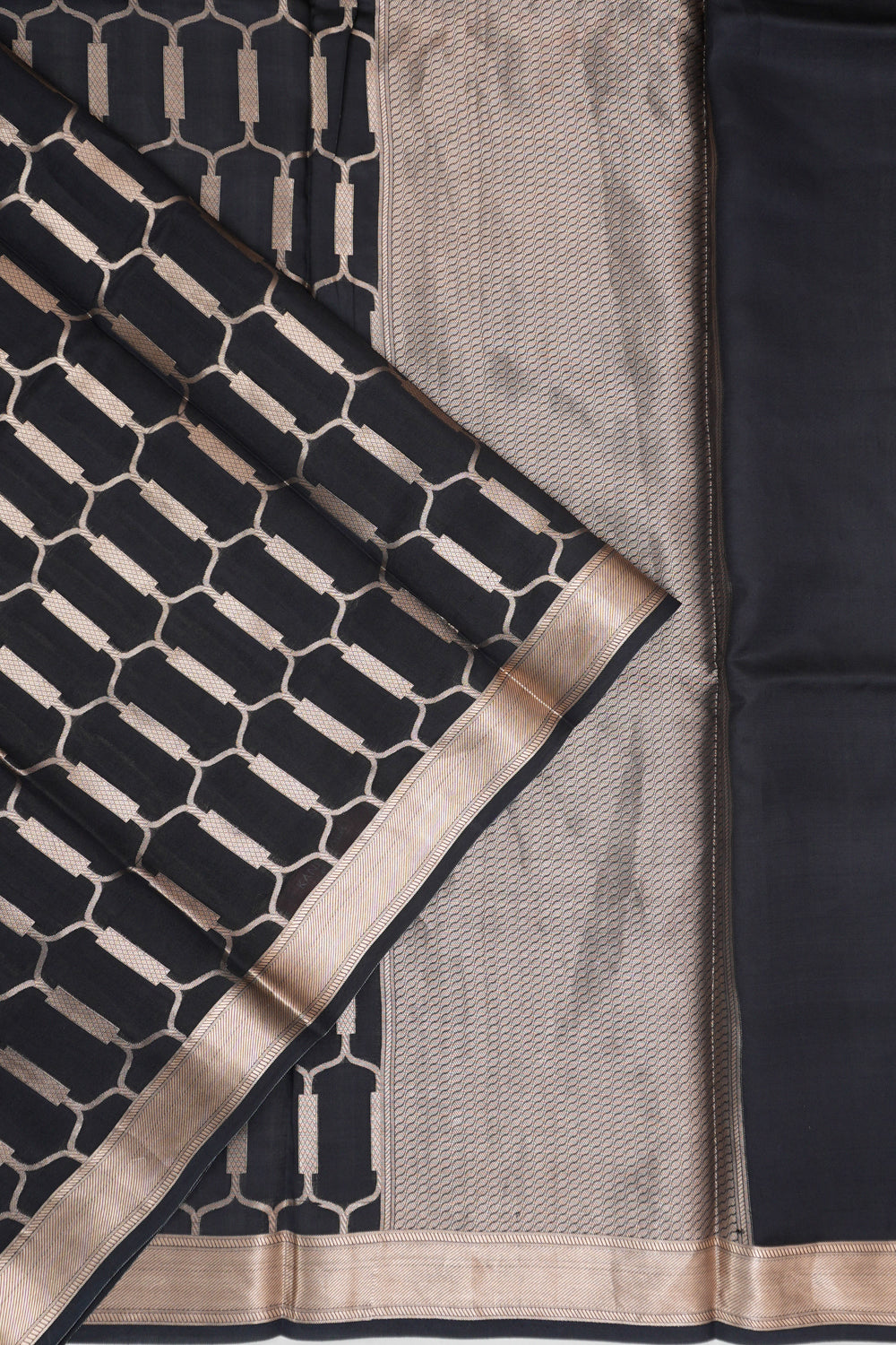 Vaanya Banaras Silk Brocade Black Saree