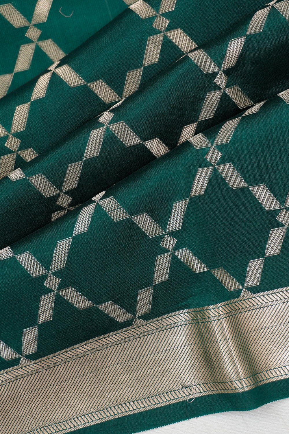 Vaanya Banaras Silk Brocade Green Saree