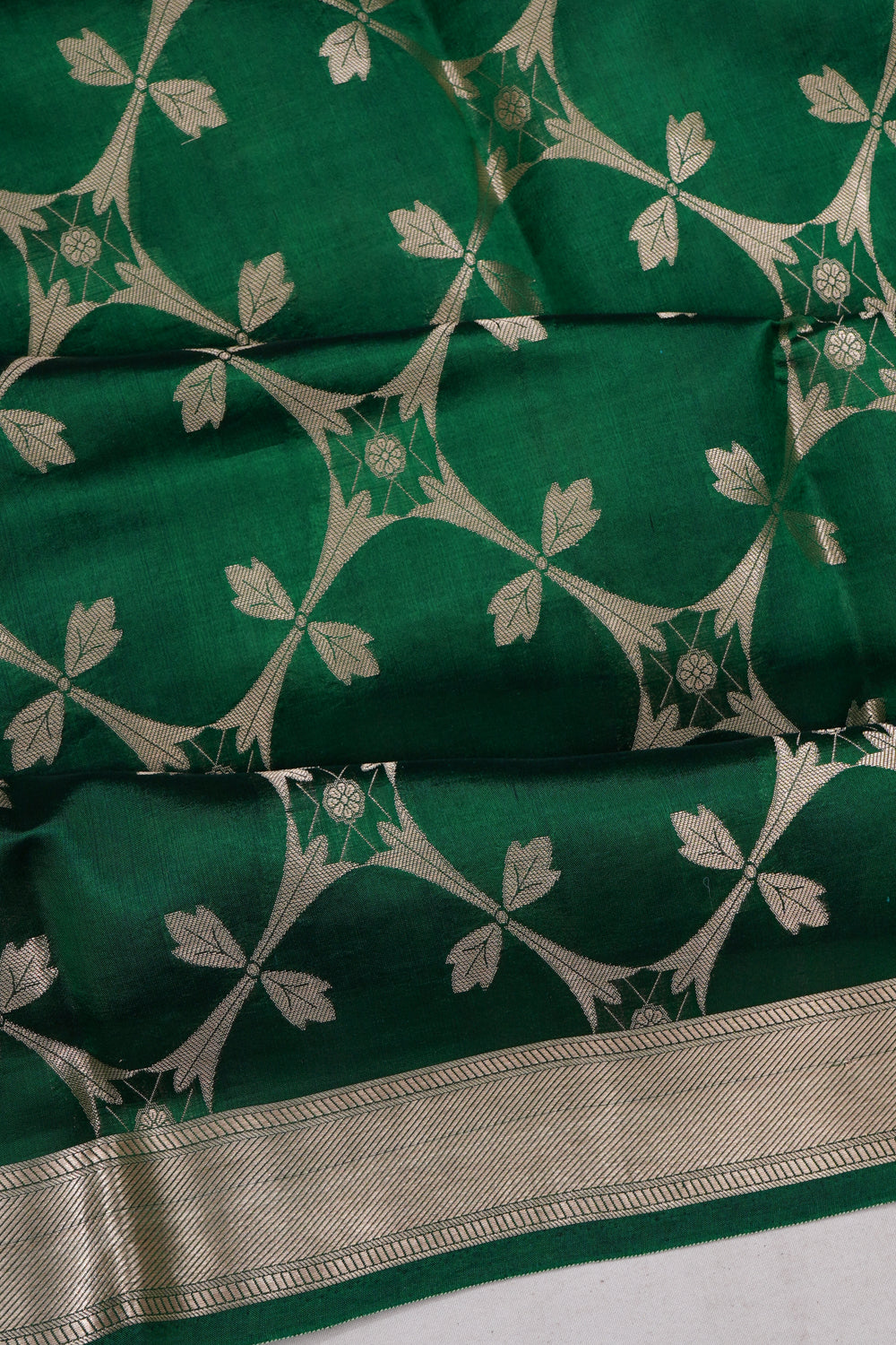 Vaanya Banaras Silk Brocade Green Saree